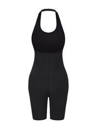 Ribbed Halter Neck Low Back Bodysuit